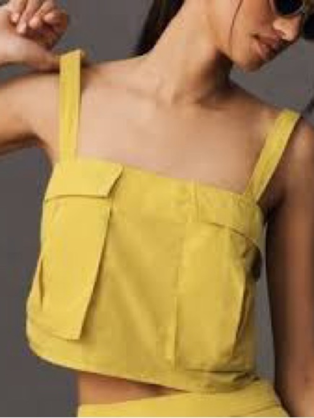 NWT Sunday in Brooklyn Anthropologie Sleeveless Square-Neck Cargo Top L